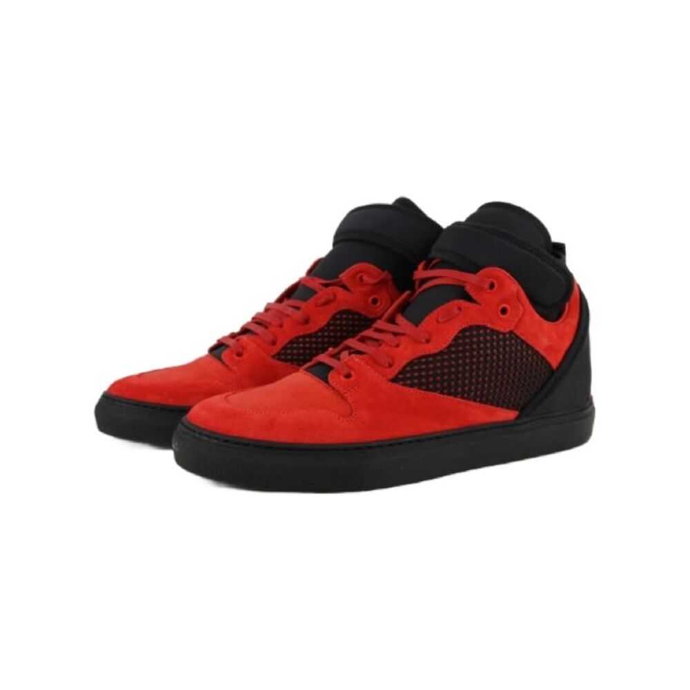 Balenciaga Men's High Top Black / Red Suede Leather Sneakers (42 EU / 9 US) - Picture 3 of 7